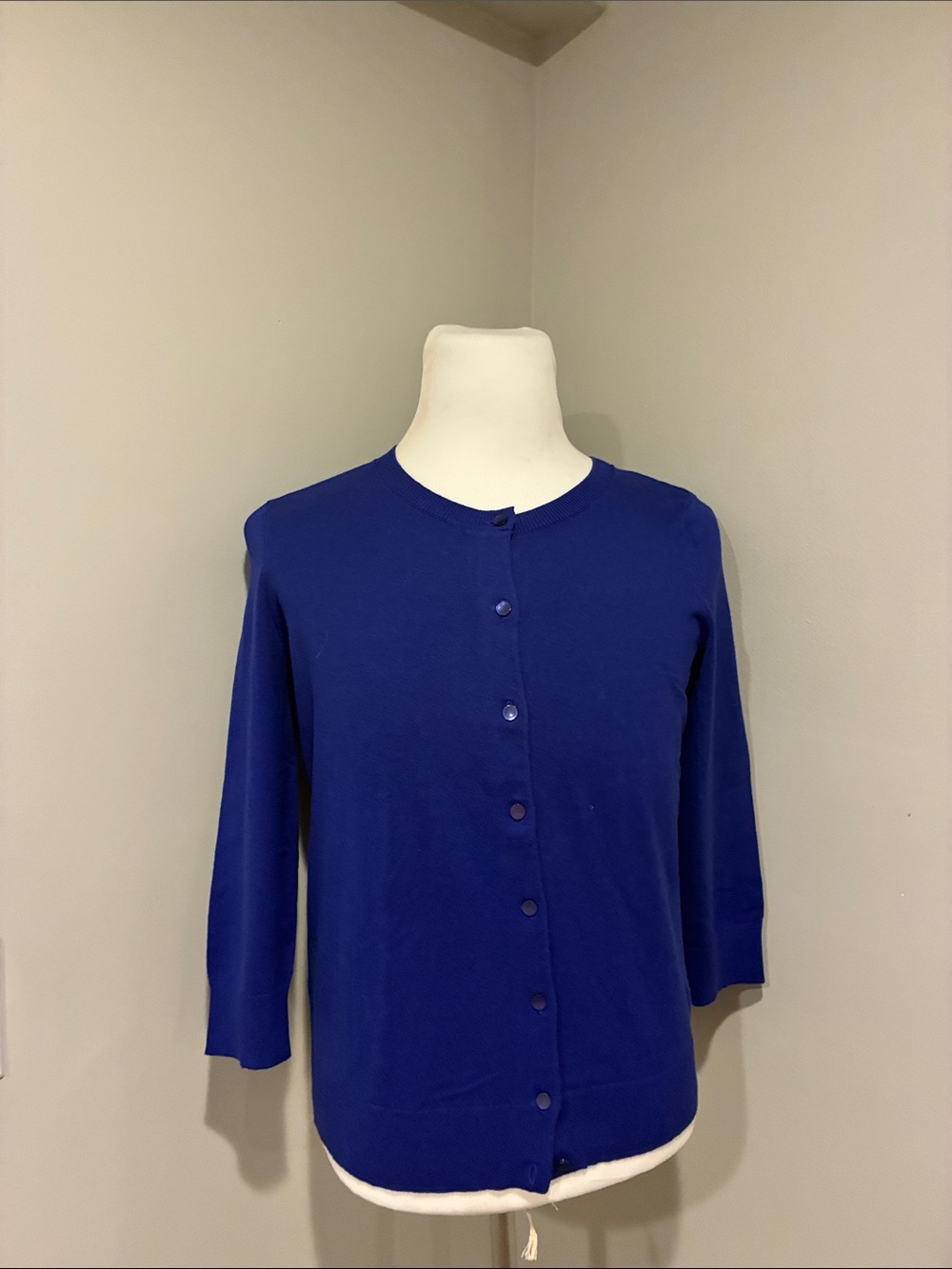 Talbots Midnight Blue Button-Front Cardigan - Picture 2 of 5